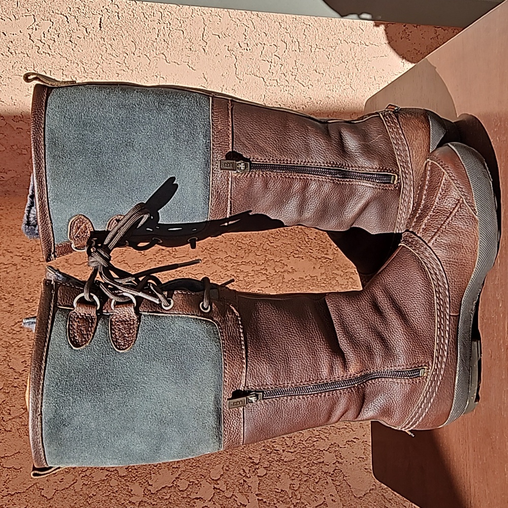 Ugg Australia Belcloud Leather Waterproof Sheepskin Knee Boots Size 7.5 - Picture 8 of 16